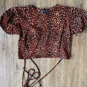 Leopard print open-back top